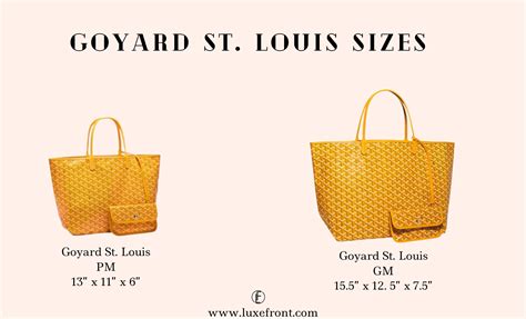 goyard st louis pink tote|Goyard tote bag size comparison.